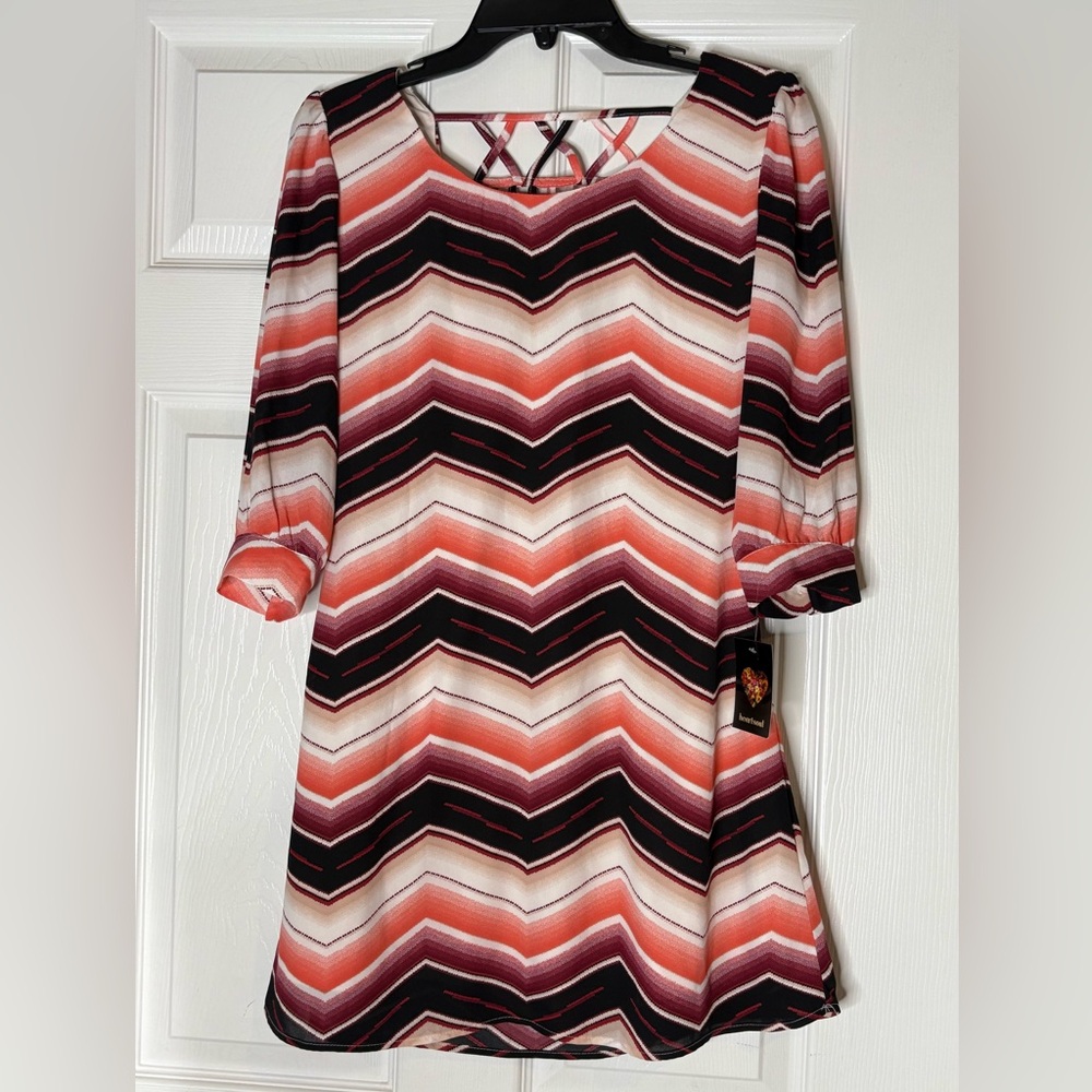 NWT HeartSoul Multicolor Stripe Aztec Chevron Dress XS